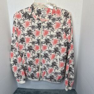 Pepe Jeans Women’s Floral Full Zip Jacket Medium Rosso